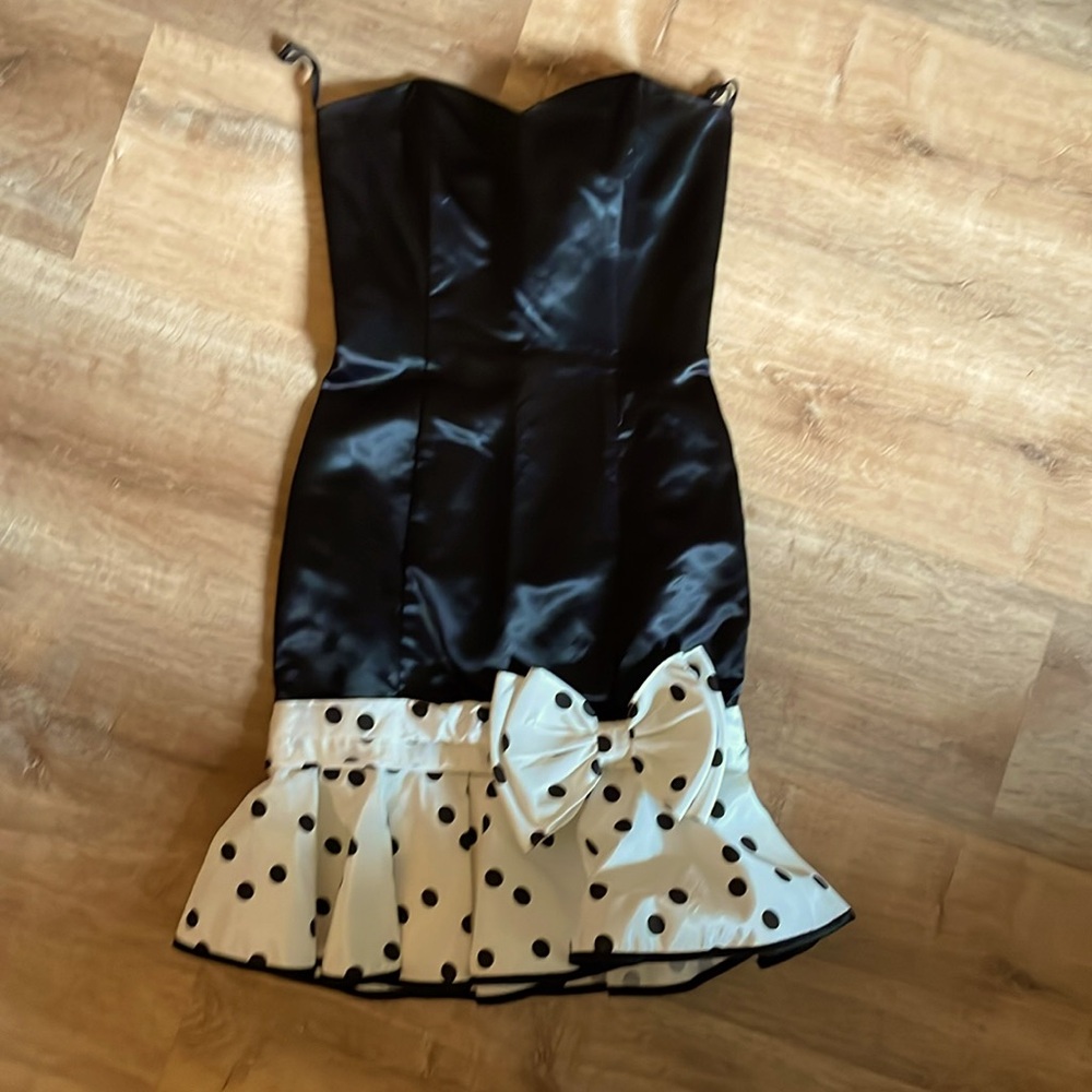 Vintage 1980s Gunne Sax Polka Dot Prom Dress XS